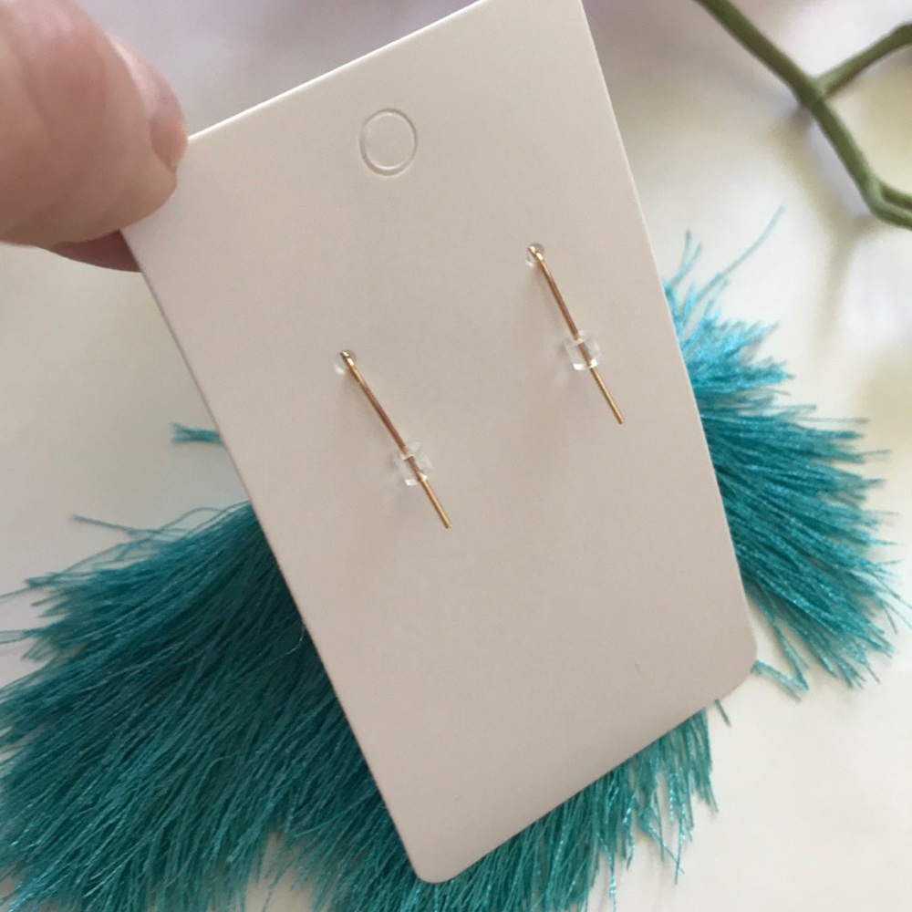 Turquoise Fringe Drop Dangle Earrings - Picture 4 of 5